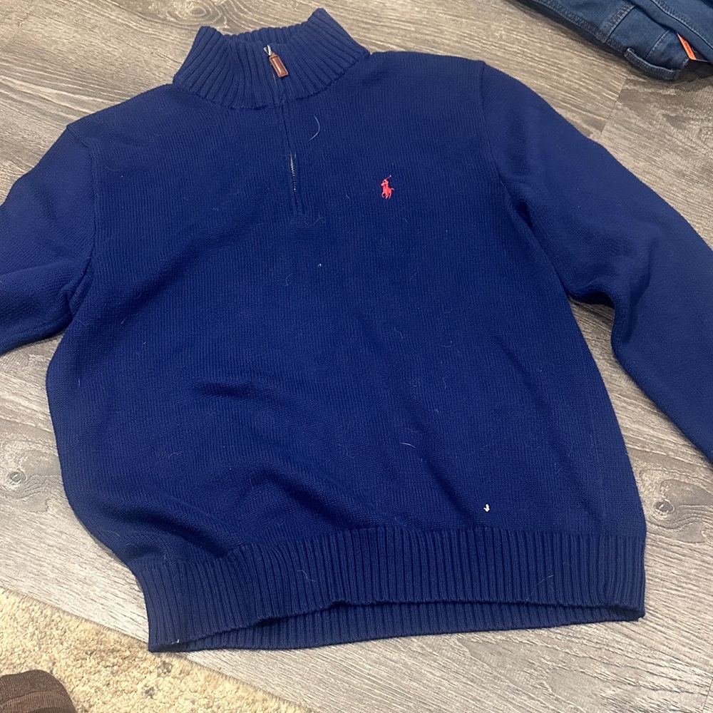 Polo by Ralph Lauren Men's Blue Zip-Up Sweater